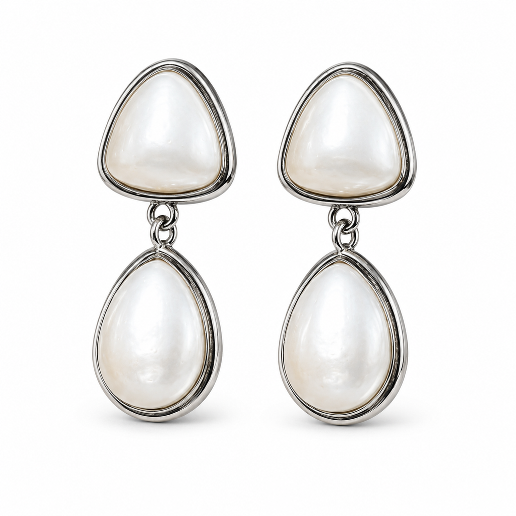 VoxorAI Boucles d'oreilles pendantes en perles goutte d'eau style français, Clous d'oreilles, Boucles d'oreilles toutes saisons, Argent