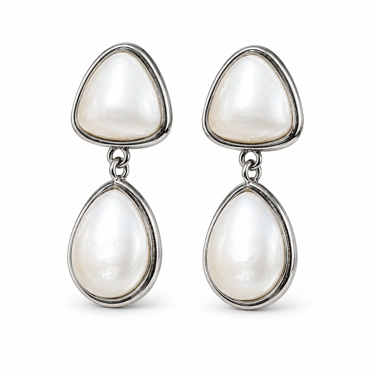 VoxorAI Boucles d'oreilles pendantes en perles goutte d'eau style français, Clous d'oreilles, Boucles d'oreilles toutes saisons, Argent