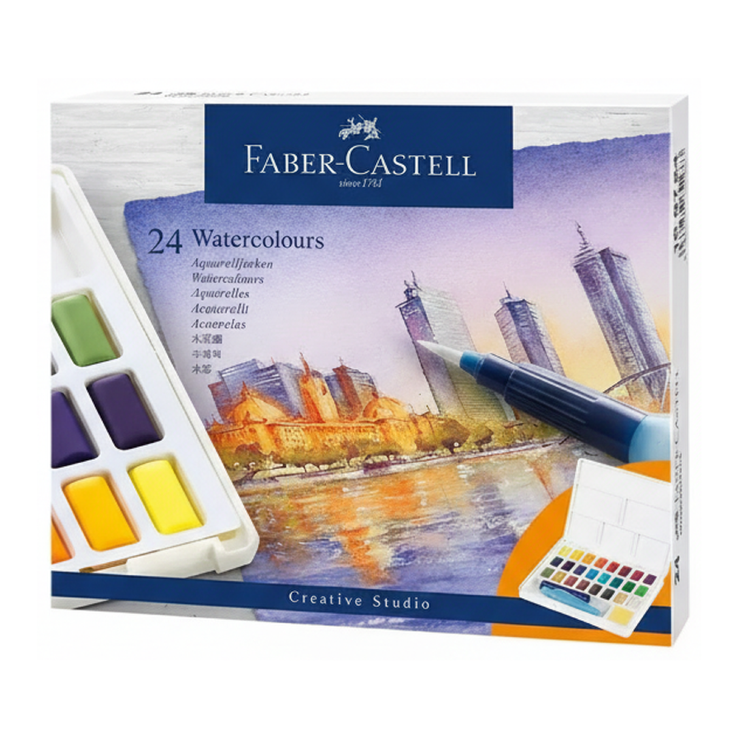 FABER-CASTELL Lot de 24 aquarelles en godets