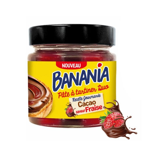 BANANIA pâte à tartiner duo cacao-fraise 200g