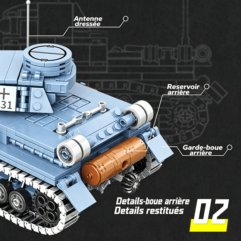 CAYI Type 4 Tankette 869 Pièces Ensemble de Blocs de Construction pour Bricoleurs