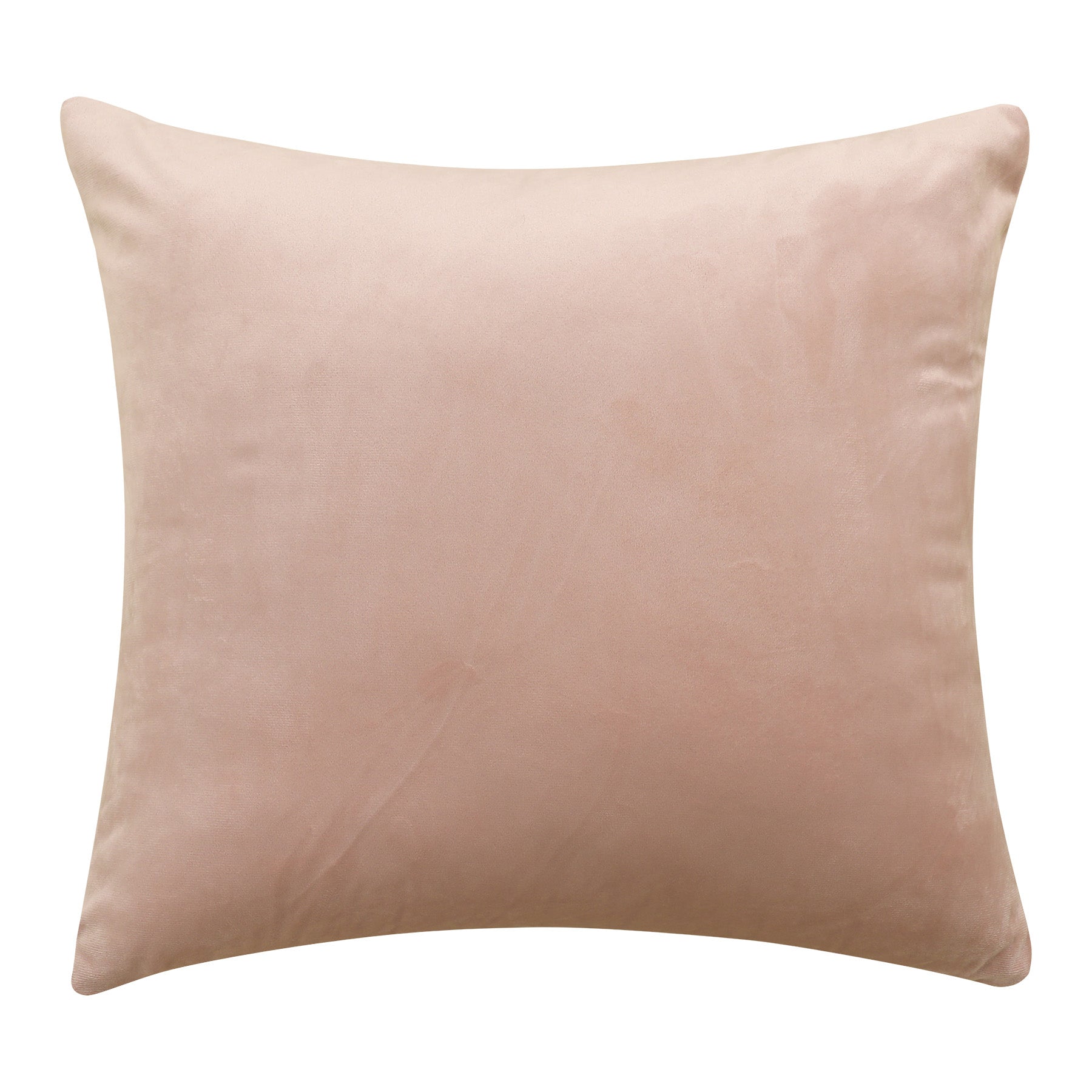 Deconovo Housse de coussin en velours néerlandais, coloris rose poudré, 45 x 45 cm, 1 pièce