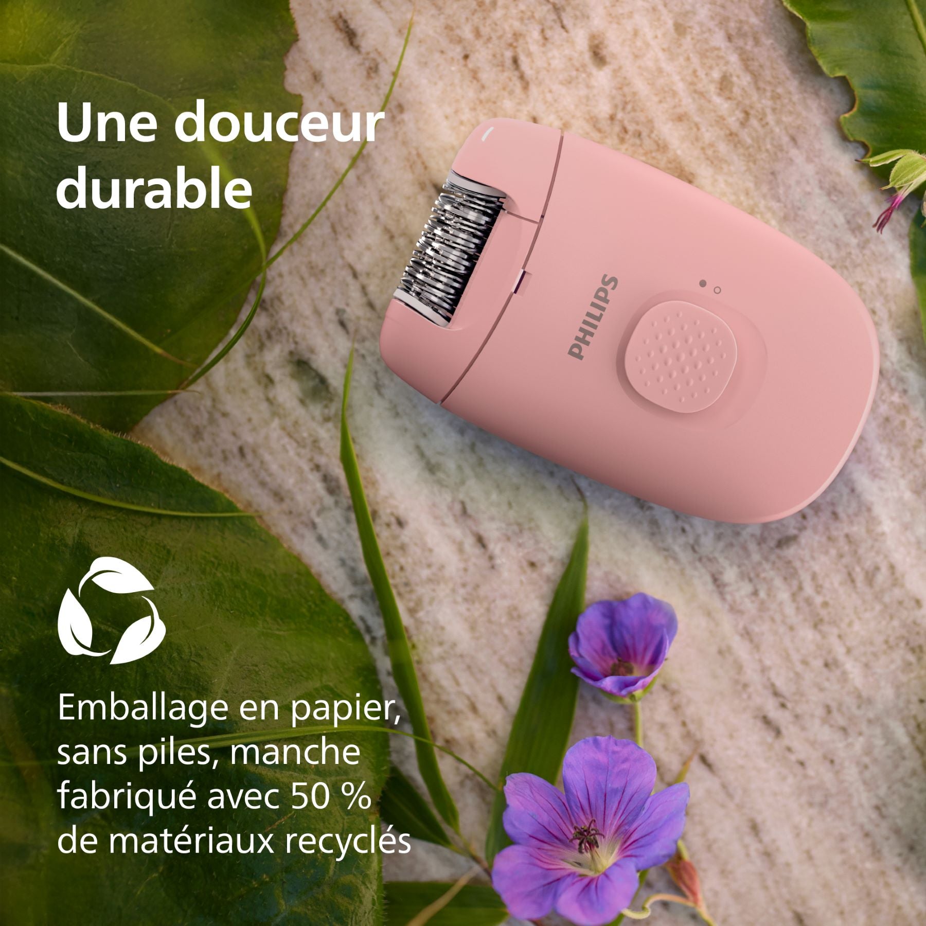 Philips Series 2000 BRE227/00 - Épilateur Électrique Filaire pour Jambes et Corps avec Accessoire de Massage - Rose