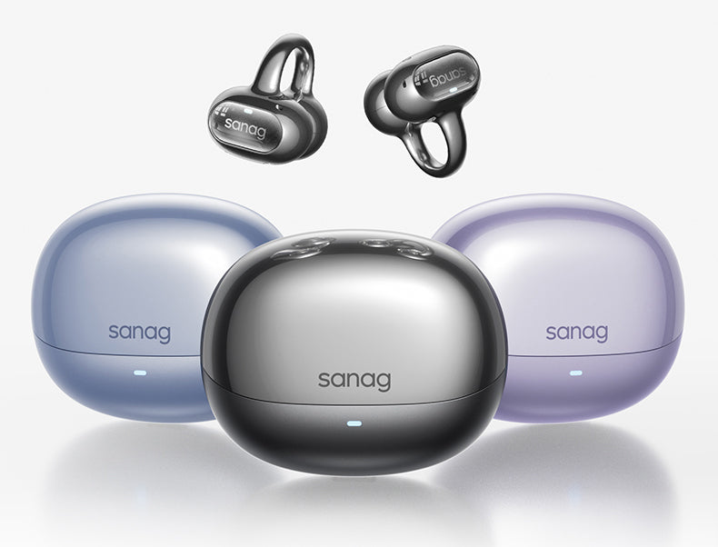 sanag S8S Ultra Écouteurs Bluetooth à clip d’oreille concept conduction osseuse ouverts à port accroché à l’oreille IA sport