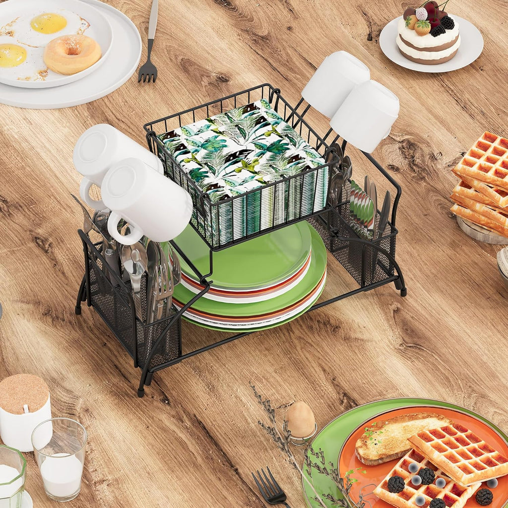 Senhoglb Organisateur porte-assiettes à 2 niveaux, Promotion du Nouvel An, Meilleures idées cadeaux