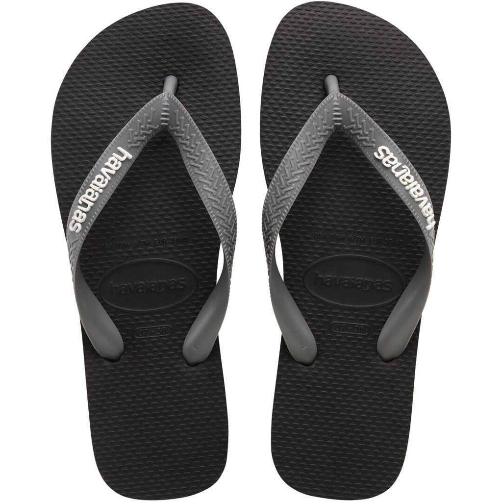 HAVAIANAS Top Logo Pop Up Tongs Black/Steel Grey
