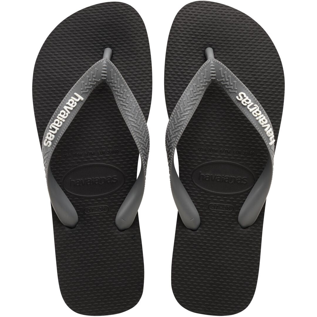 HAVAIANAS Top Logo Pop Up Tongs Black/Steel Grey