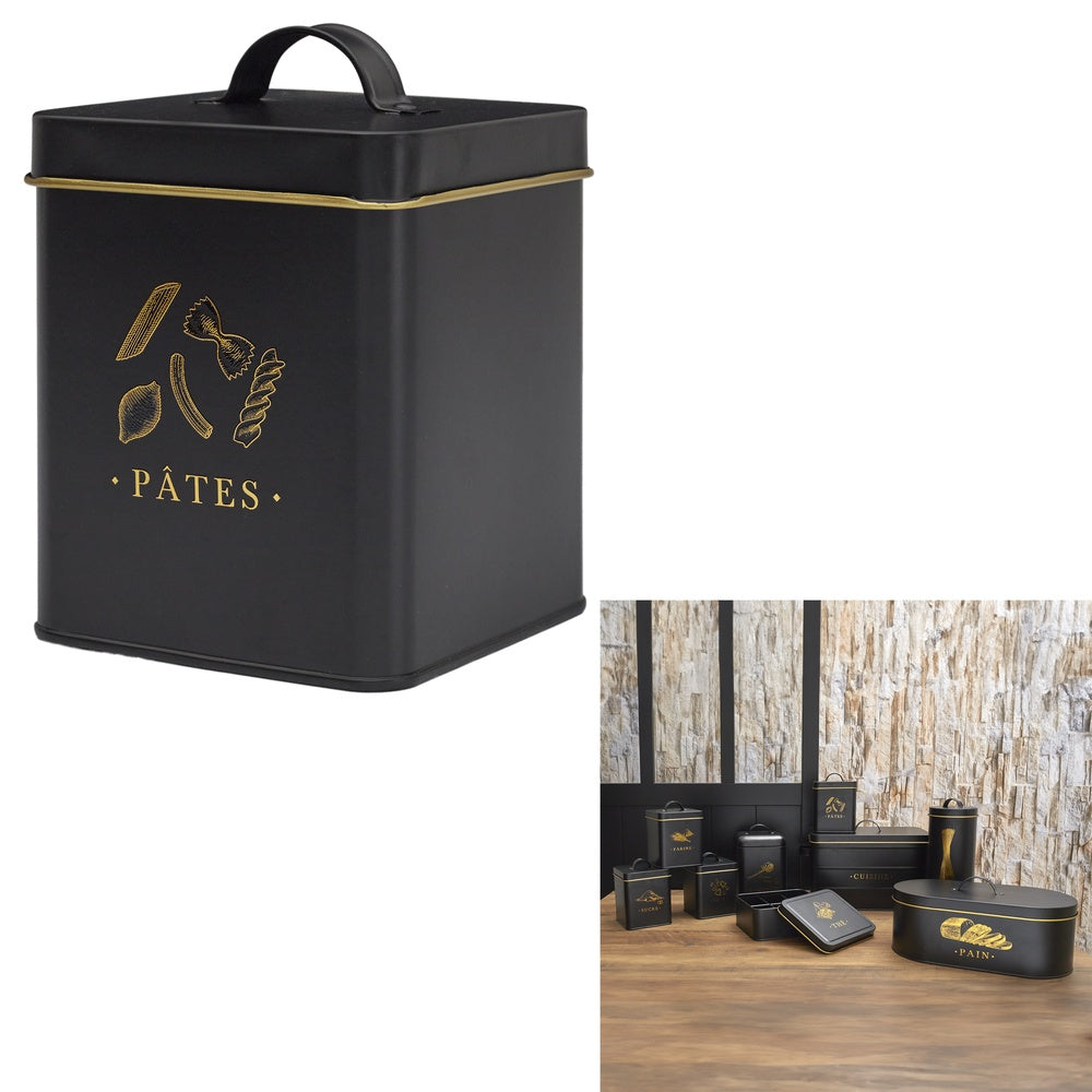 COOK CONCEPT Boîte à pâtes noire et dorée
