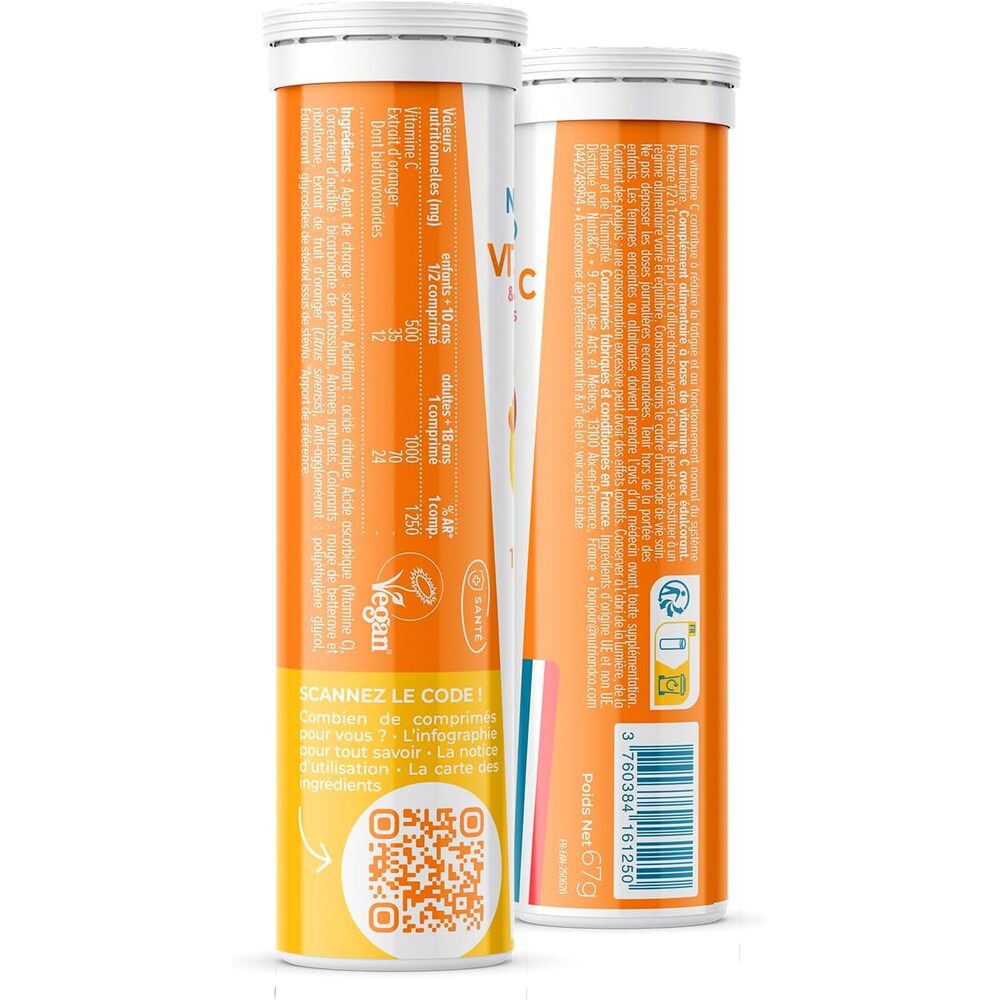Nutri&Co Vitamine C - goût Mangue - 15 Comprimés Effervescents (Lot de 3)