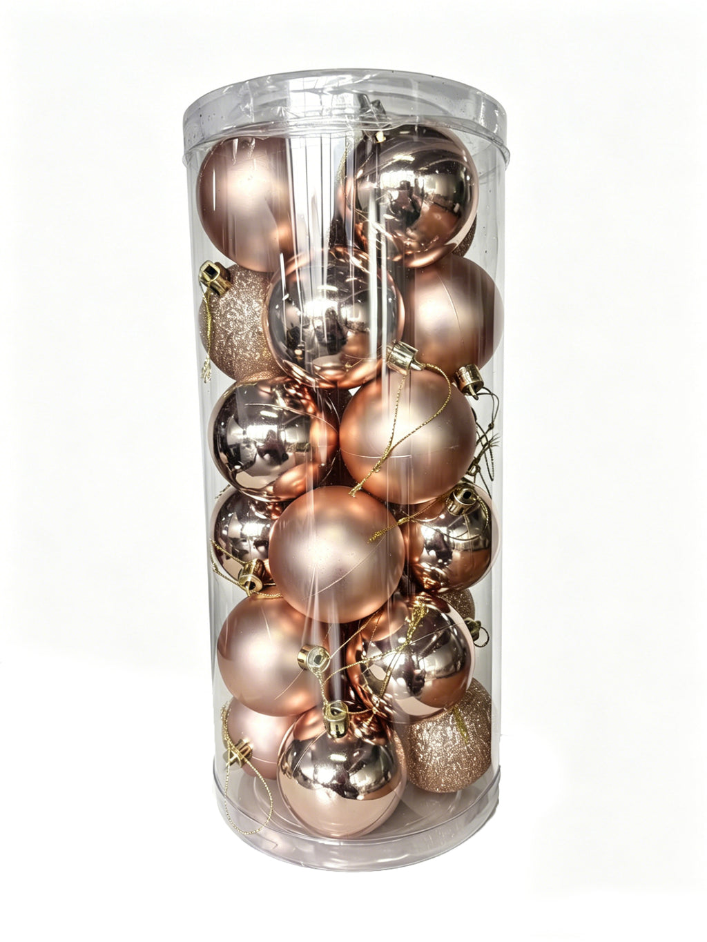Ju7cer 24 boules de Noël incassables, 6 cm/2,36 pouces, guirlande prête à suspendre pour sapin de Noël, convient pour Noël/Halloween/mariages/anniversaires (couleur champagne)