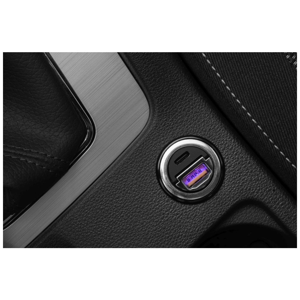 FIXED Chargeur de voiture prise allume-cigare à double port 30 W - Noir