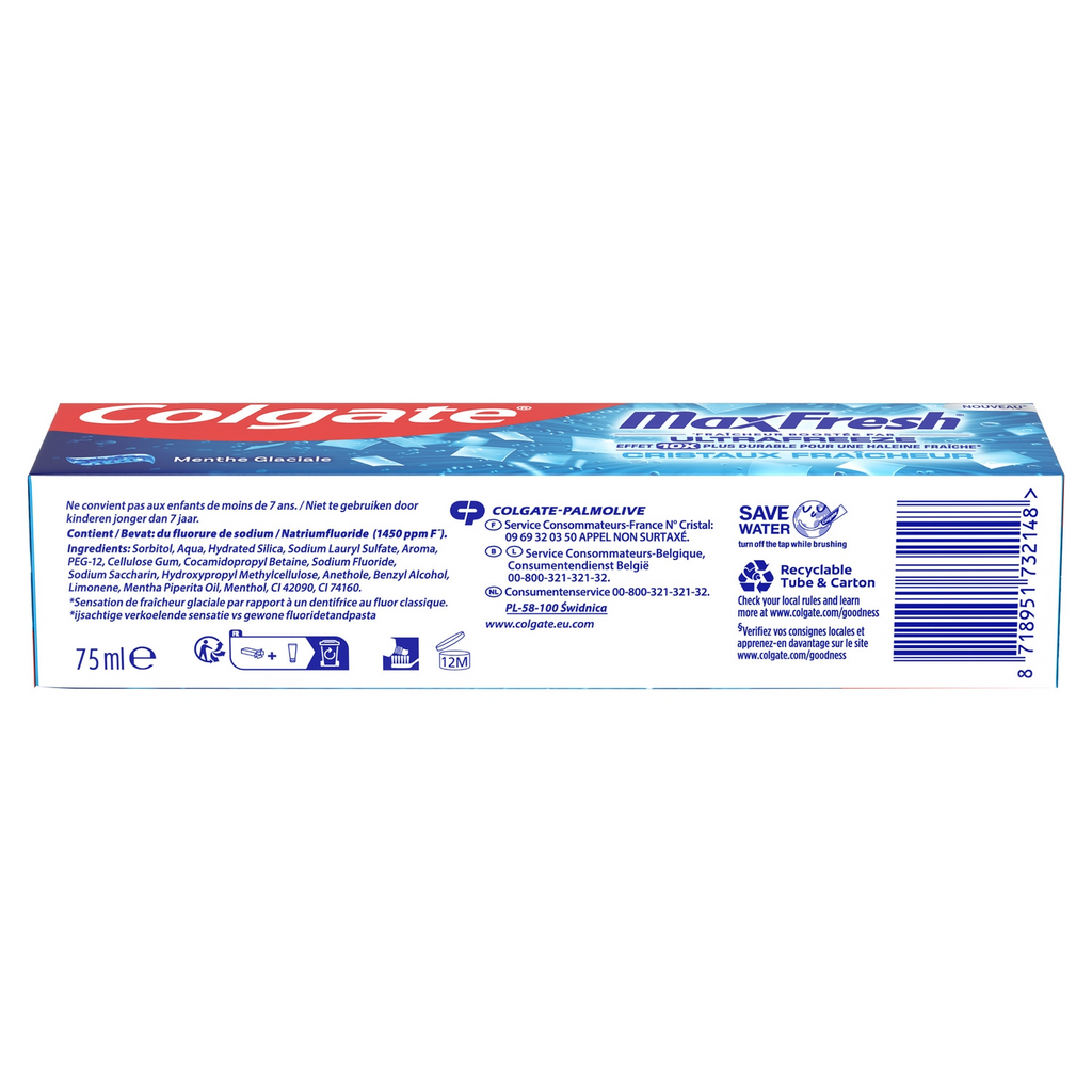 COLGATE Dentifrice Max Fresh Cristaux Fraîcheur - 75ml