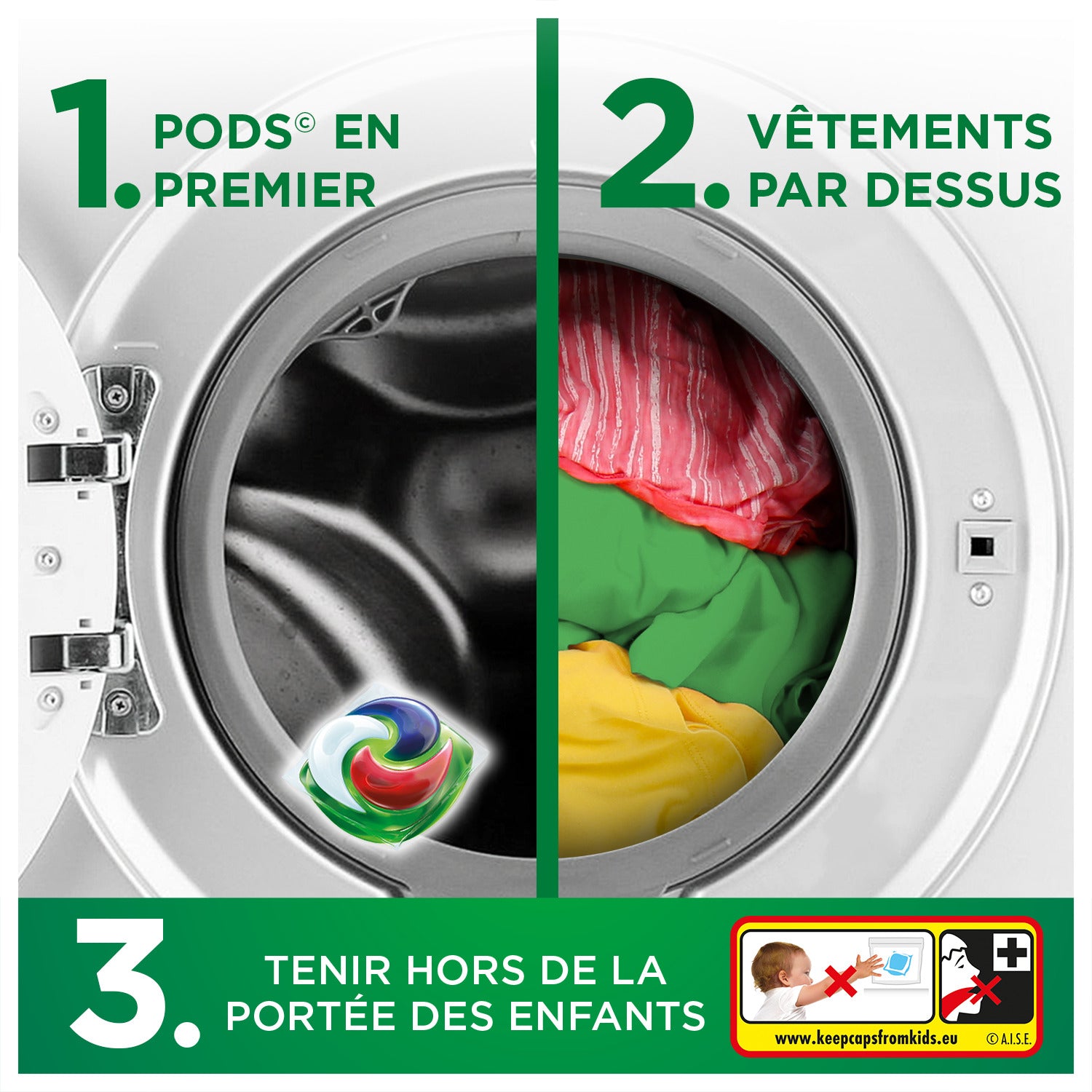 Ariel PODS® 4-en-1 Capsules de lessive + Ultra détachant, 26 doses