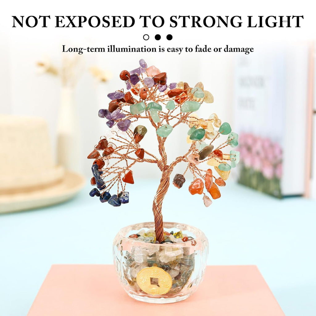 Ju7cer 1 pc Arbre Porte-Monnaie : Base en Cristal Bol à Pièces en Alliage et Diamants, Arbre de Richesse en Pierres Précieuses, Cadeau de Noël Porte-Bonheur, Décoration pour Bureau