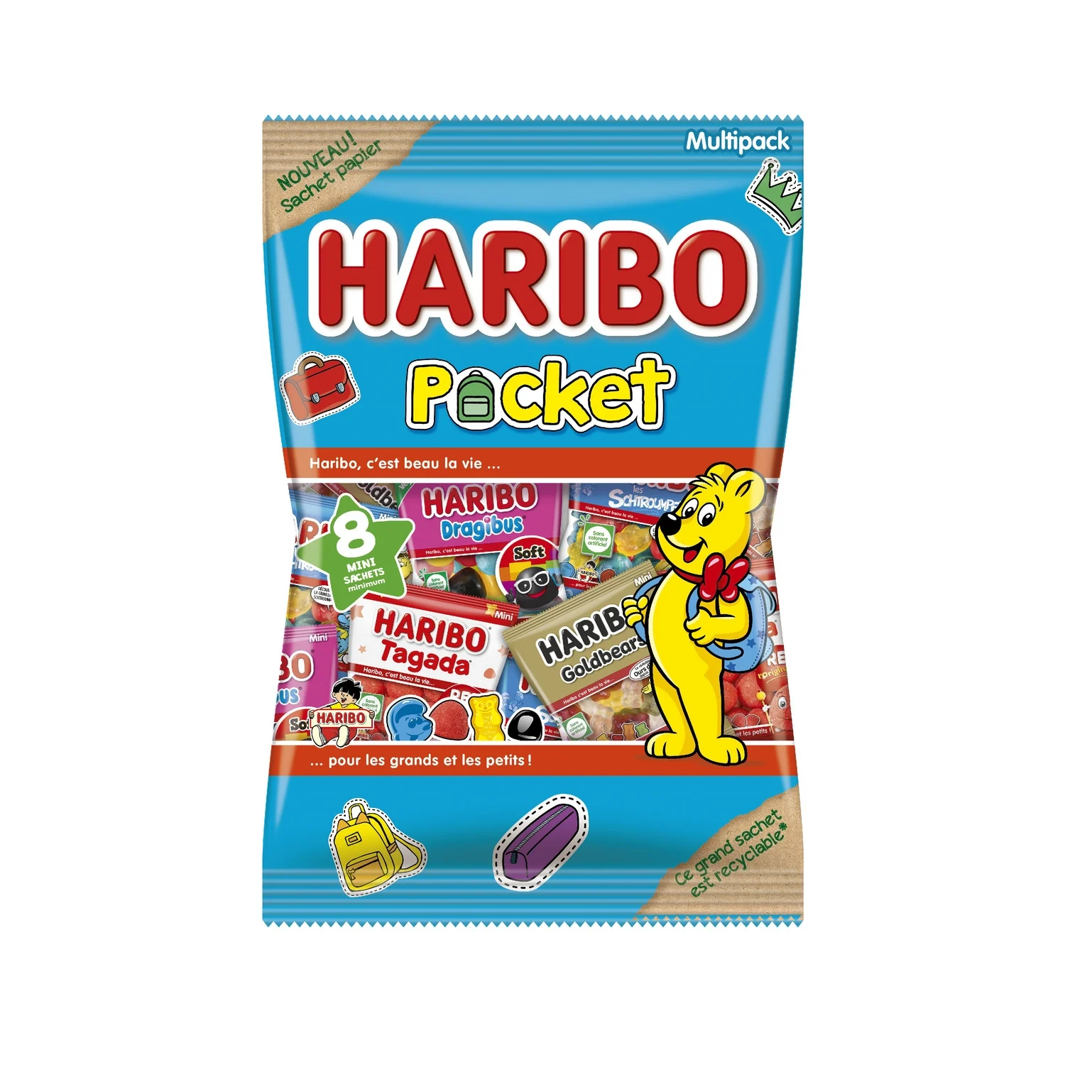 HARIBO pocket x8 mini sachets assortis 340g