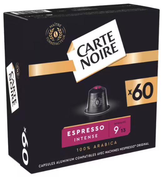 CARTE NOIRE Café Espresso Intense n°9 (Dolce) 60 capsules