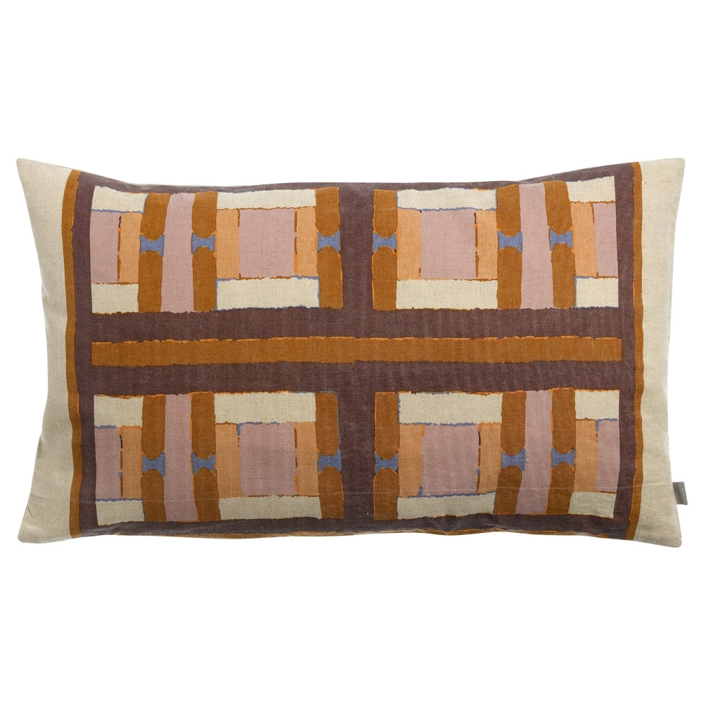Housse de coussin imprimee taho cuivre
