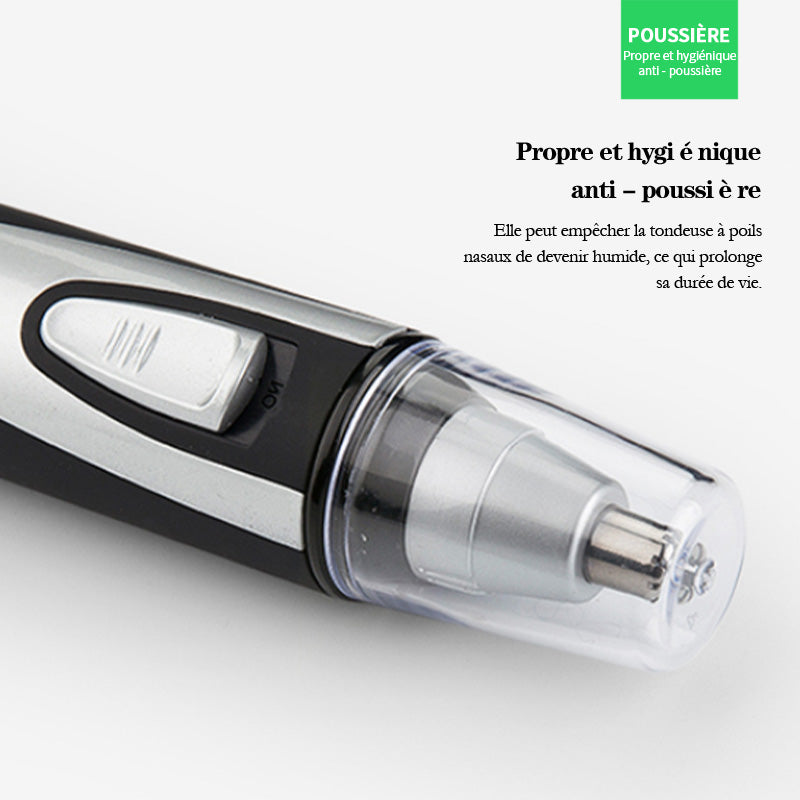 Tondeuse pour poils d’oreilles et de nez Sparoma, à piles, étanche IPX7, lames en acier inoxydable avec capuchon protecteur – TC-3550, Noir
