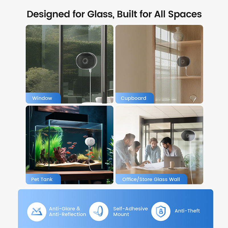 ZOSI Caméra de sécurité Wi‑Fi pour la maison C680, 3 MP, 2K, caméra de sécurité pour fenêtre, vision nocturne en couleur, fixation sur prise intérieure