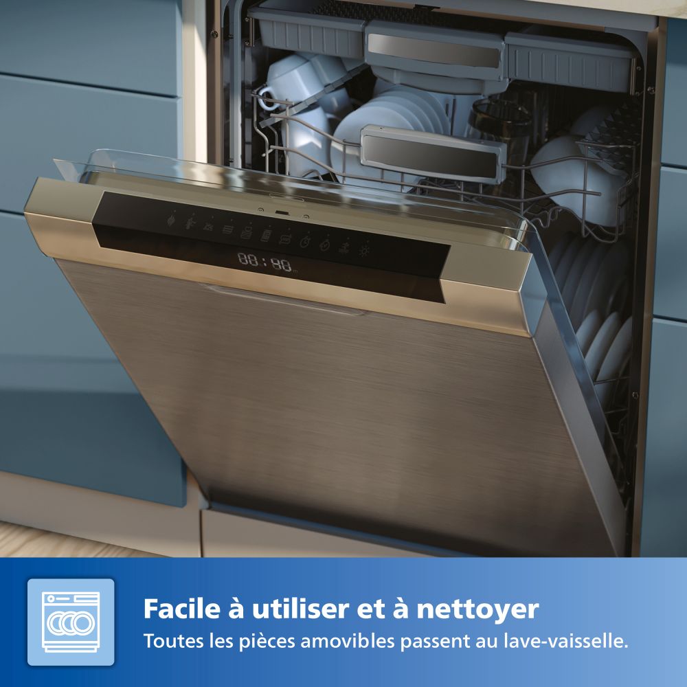 Friteuse sans huile Philips NA351/00 Airfryer double panier Noir/Argent Série 3000 9L