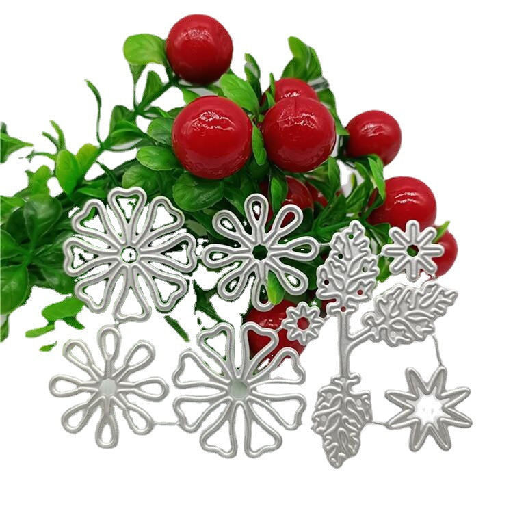 Dies de découpe Fleurs de printemps pour la création de cartes, Dies de découpe Fleurs florales Motif symétrique Dies de flocons de neige floral Masque de découpe Modèle de relief pour