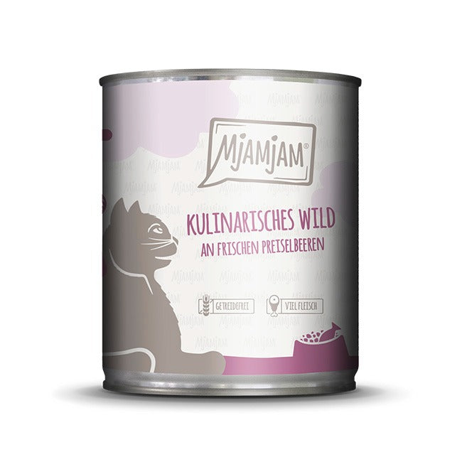 MjAMjAM Nourriture humide culinaire pour chat Gibier canneberge 800 g
