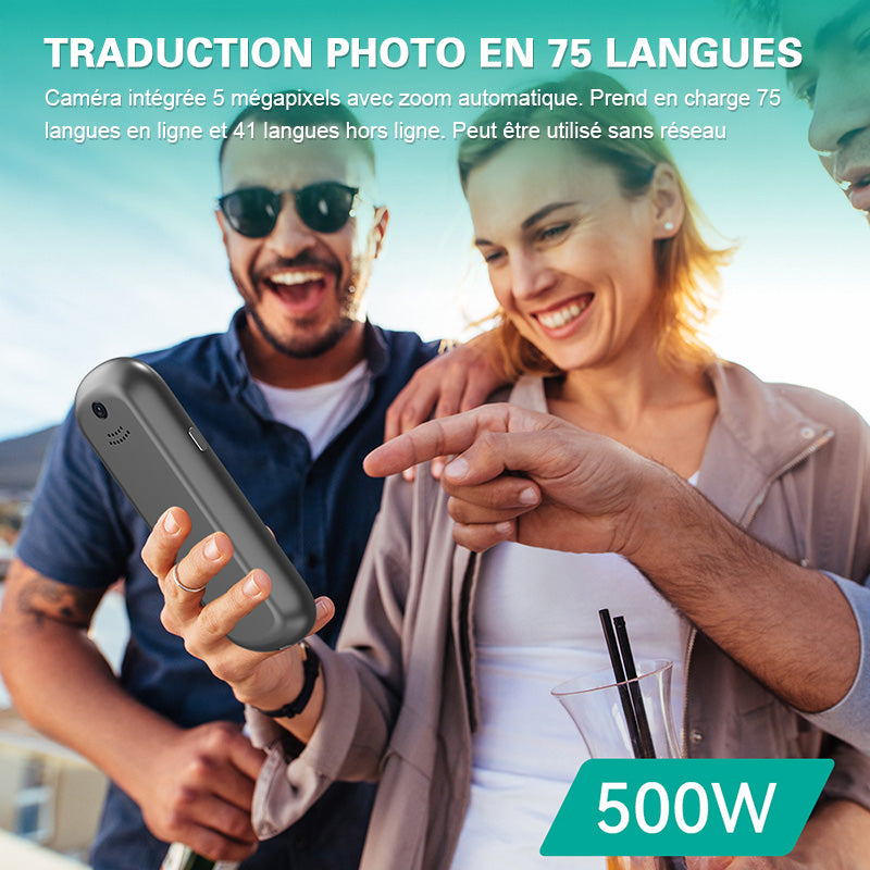 Rexsun Traducteur vocal intelligent, traduction en ligne 139 langues et traduction hors ligne 17 langues, Z2, aspect métallique gris