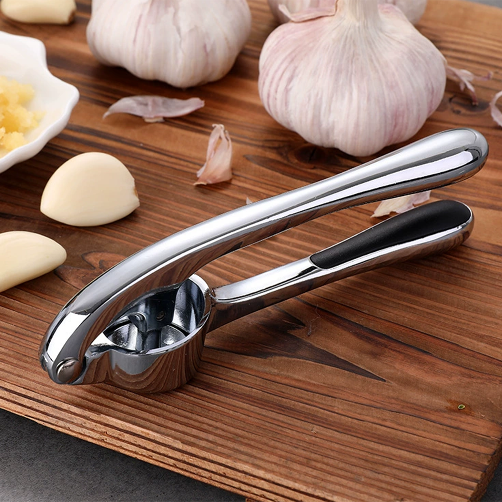 Huacan Presse à ail en acier inoxydable, mortier à ail épaississant, kit pour purée d’ail, manuel pour usage domestique, 1 pièce
