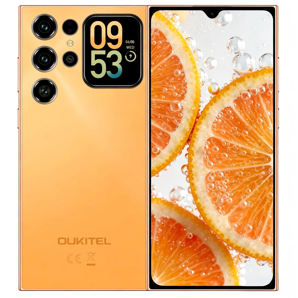 OUKITEL C62 Smartphone Orange 6,88 pouces Batterie 5150 mAh Corps ultra-fin 9,5 mm (4 Go + 128 Go) Double SIM