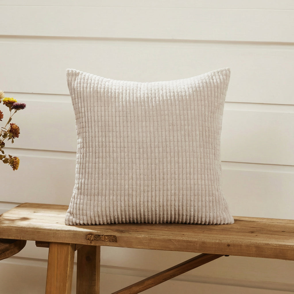 Deconovo Housse de coussin en velours coloris beige 45 x 45 cm - 1 pièce