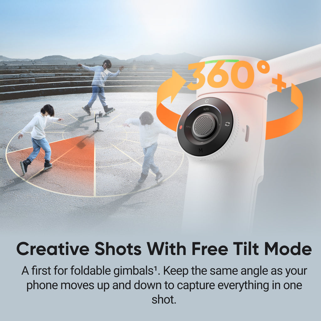 Insta360 Flow 2 Pro AI Tracker Bundle Blanc Glacier - Stabilisateur pliable pour smartphone avec IA, suivi dans plus de 200 applications avec Apple DockKit, suivi panoramique à 360°