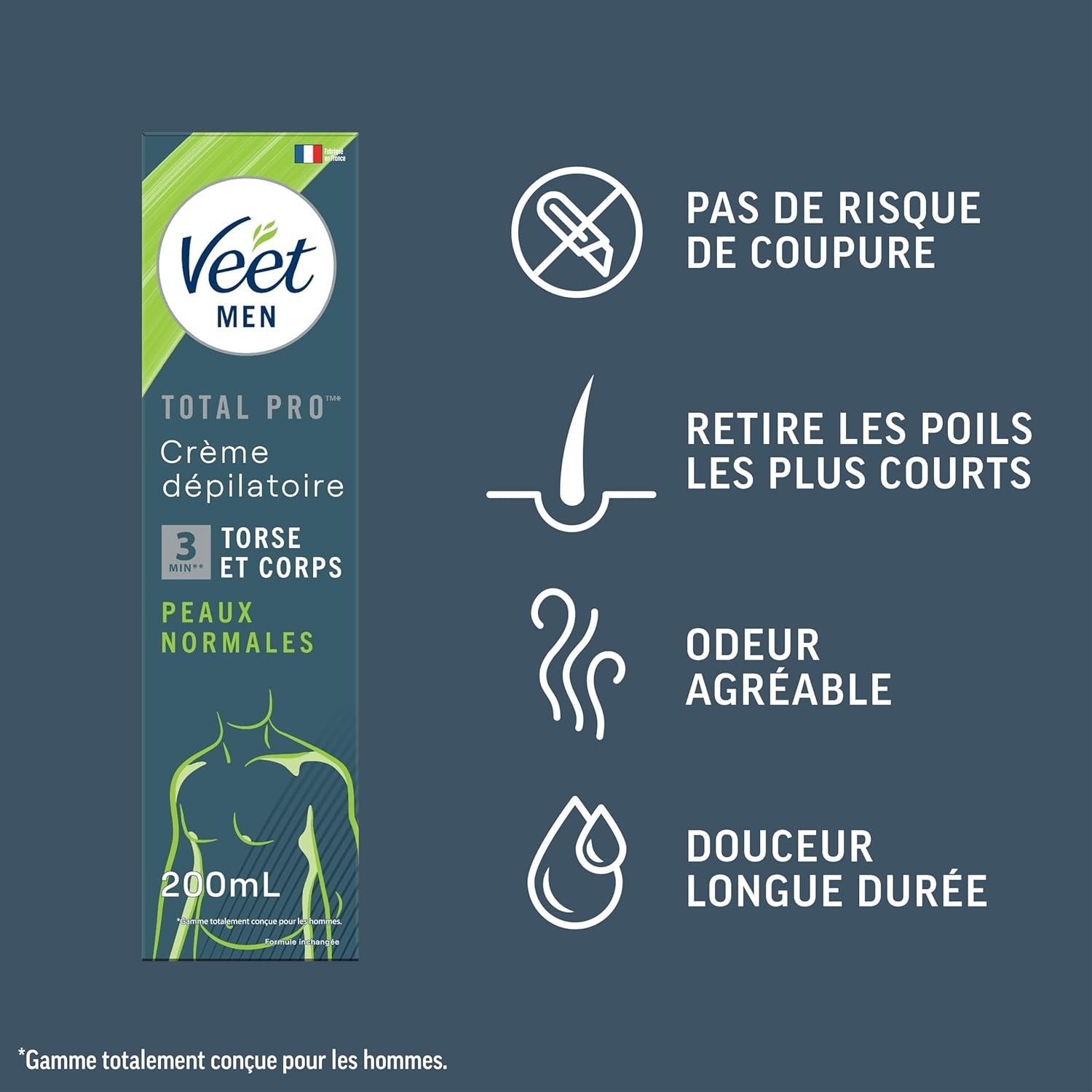 Veet Men Crème Dépilatoire Pour Peau Normale 200 ml