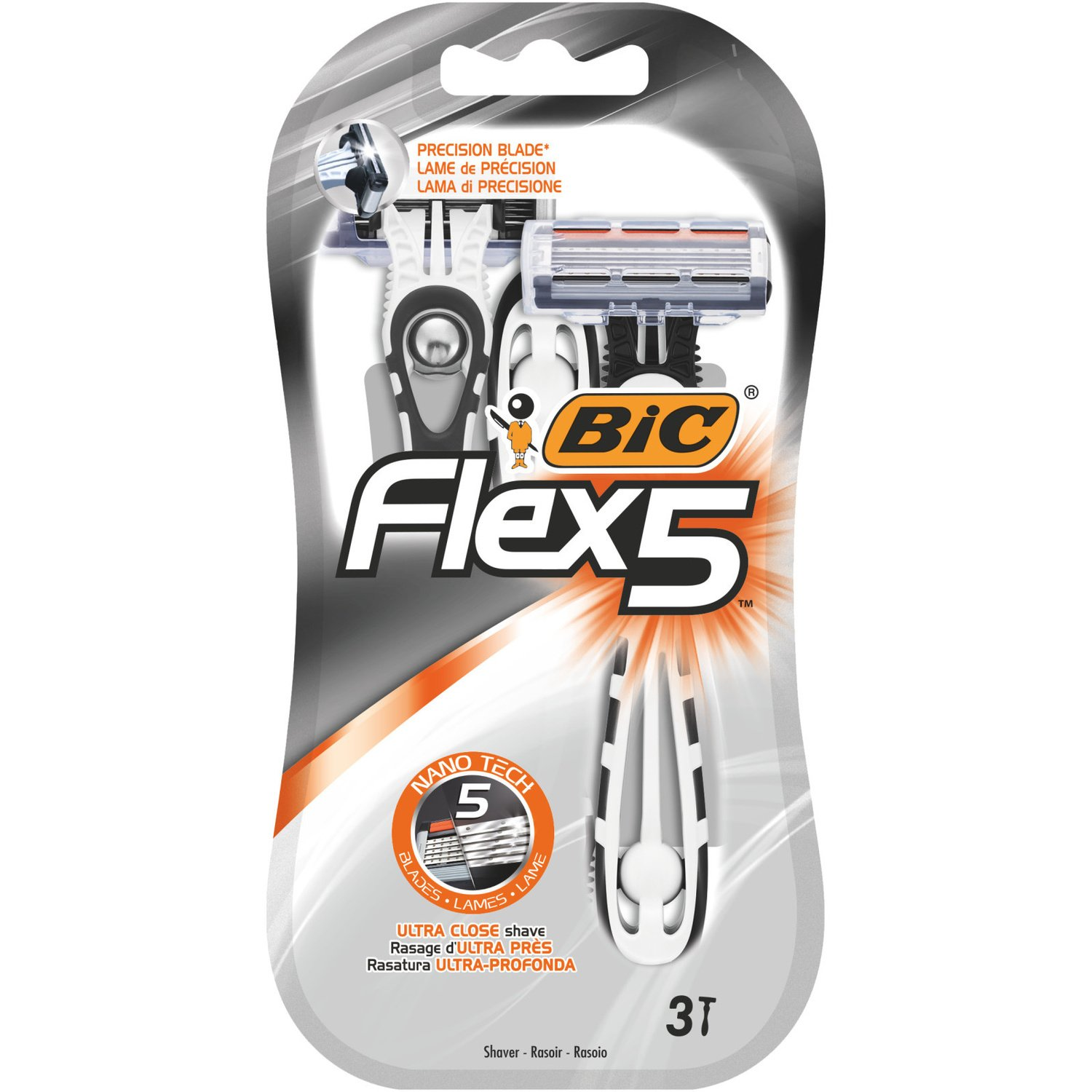 BIC FLEX 5 Lot de 3 rasoirs jetables