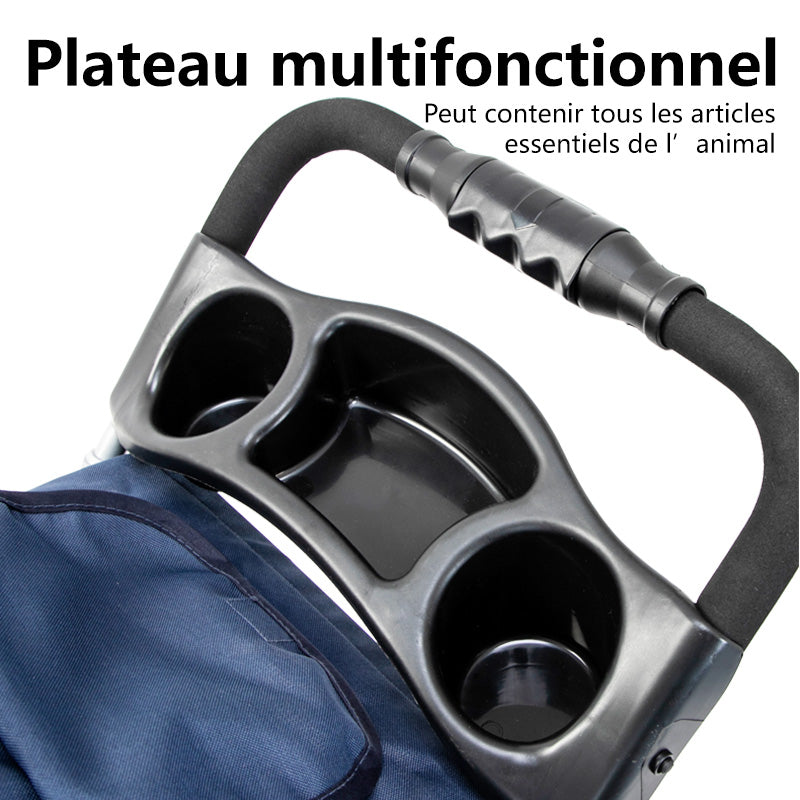 Poussette pour animaux de compagnie pliable à une main Blinkit, facile à plier, tissu Oxford 600D, fenêtres multi-faces, panier de rangement extra-large, super porteur DTC-804