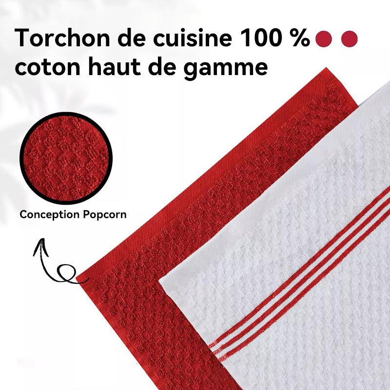 JORDAN&JUDY Lot de 6 torchons rouges pour la cuisine, doux et durables, faciles à nettoyer, sans peluches, 40 x 66 cm