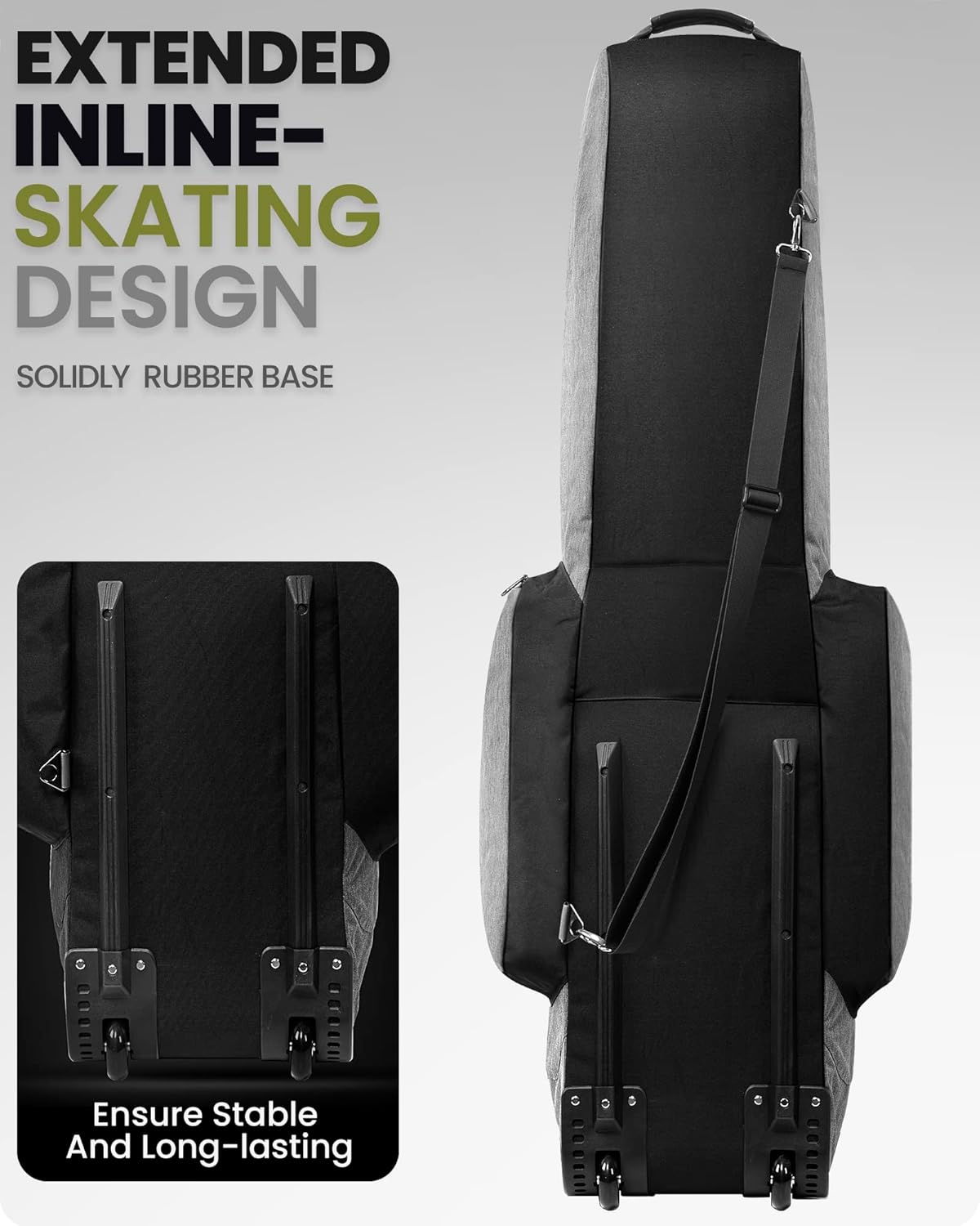 OutdoorMaster Mallette de transport pour clubs de golf à roulettes, renforcée, gris
