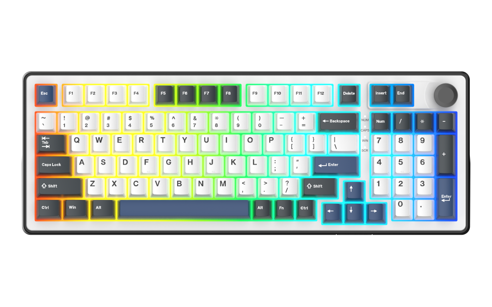 THE G-LAB KEYZ ELITE 400 HE Gaming Clavier Switch Magnétique Filaire RGB 96 % - QWERTY - Bleu/Blanc