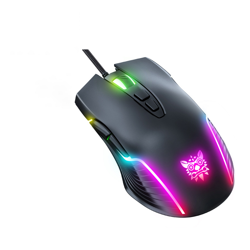 ONIKUMA CW905 Souris Filaire Silencieuse pour Gaming Et Esport, avec Boutons Mécaniques, Éclairage RGB Et Connexion USB Renforcée Pour Ordinateurs Et Ordinateurs Portables