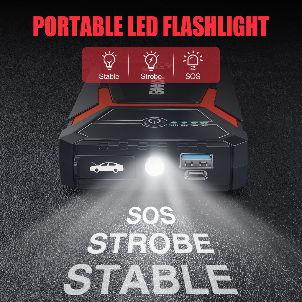 (GOOLOO10) Démarreur de voiture GOOLOO GE1500 avec batterie externe, démarreur de secours 1500 A, boosteur de batterie de voiture 12 V extrêmement sûr
