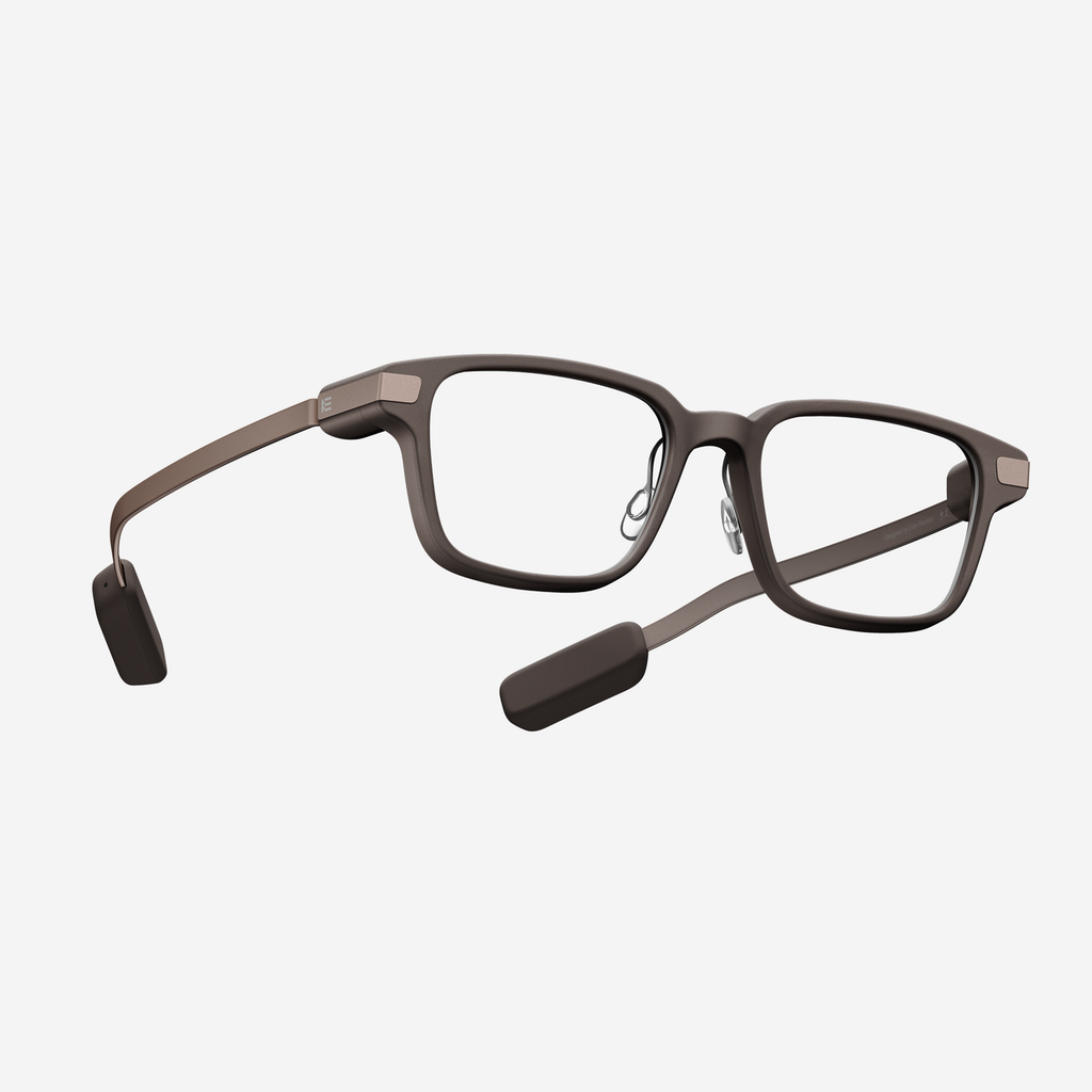 Even Realities - Even G2 B Marron (Monture rectangulaire) - Lunettes intelligentes de visualisation quotidienne, Sans caméra, Confidentialité d'abord, Batterie de 2 jours