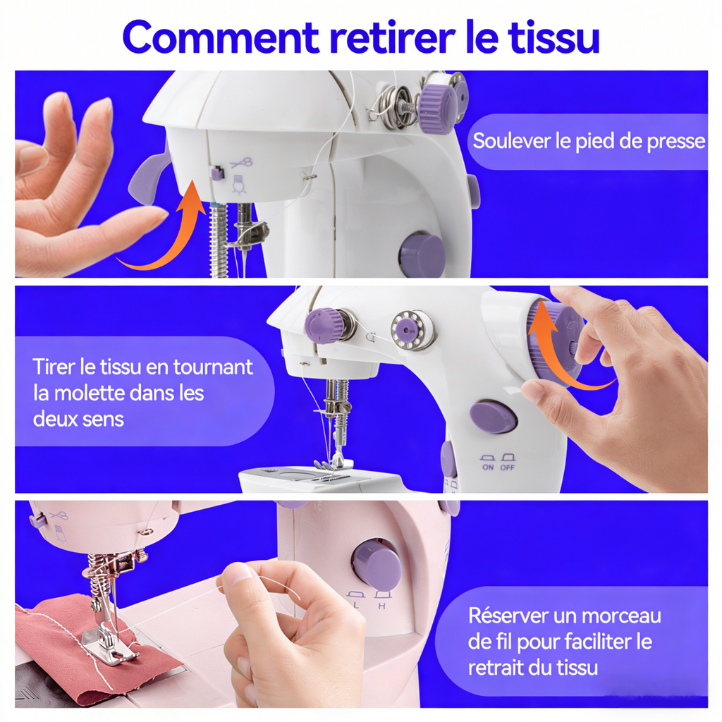 IAGREEA Machine à coudre électrique portable à pédale, mécanique, 6 V, 1 A alimentation secteur ou 4 piles AA avec pédale, 1 bobineuse, 1 bobineuse vide, 1 aiguille de rechange et 1 appareil d’ajutage