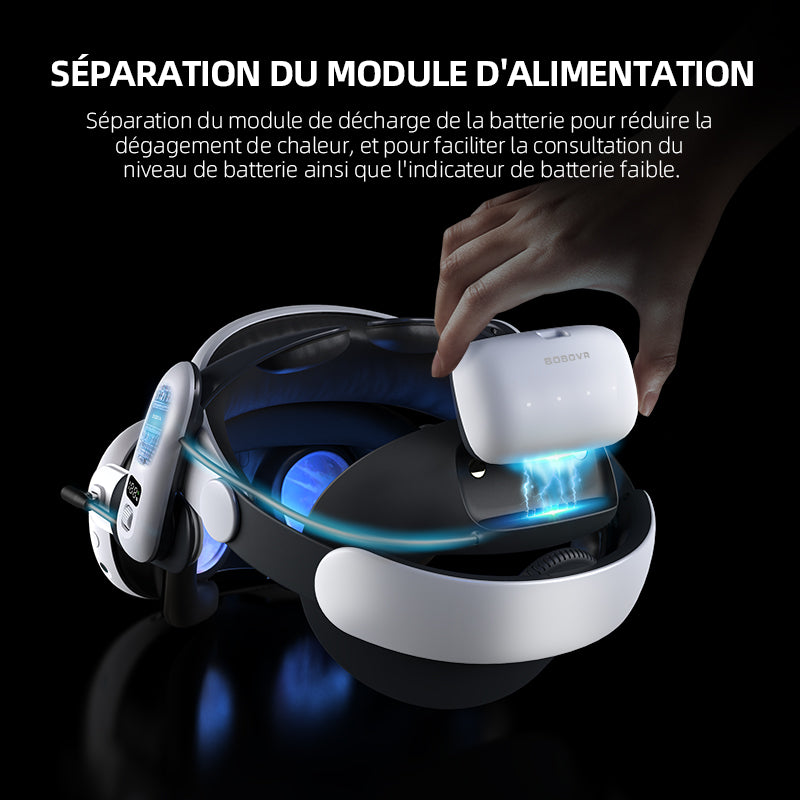 BOBOVR Accessoires de ceinture S3 Pro, régulateur de température pour casque et batterie remplaçable à chaud de 10 000 mAh, compatible avec Meta Quest 3/Quest 3S