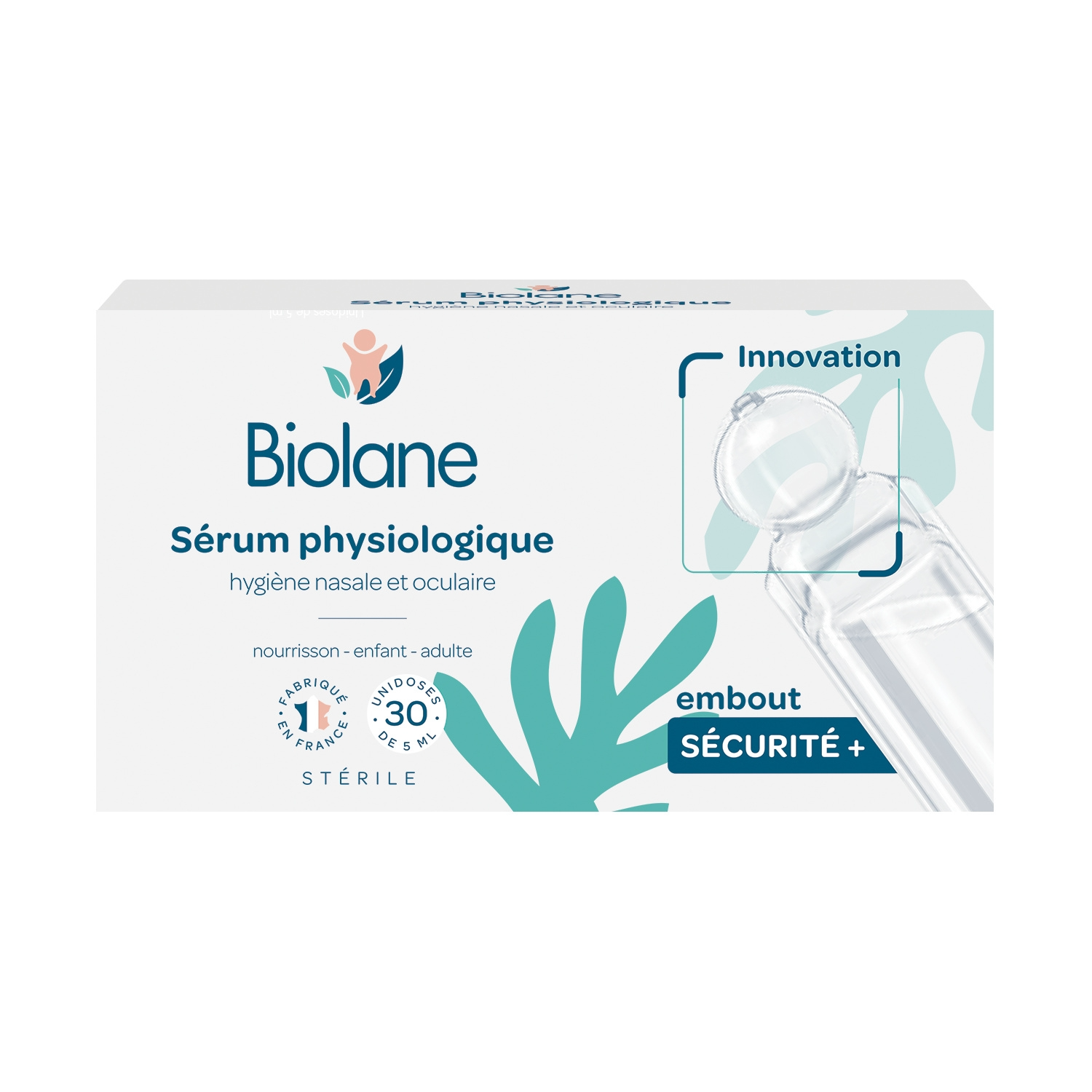Biolane Sérum Physiologique Bébé Hygiène Nez & Yeux Embout de Sécurité 30 x 5 ml