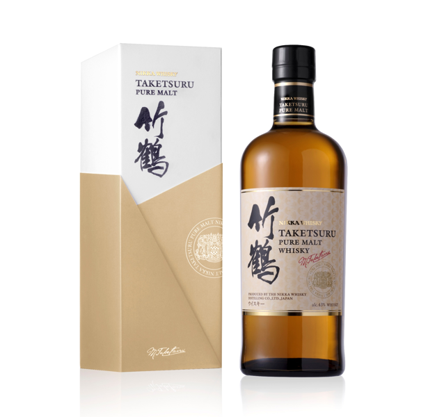 NIKKA - Taketsuru, Pure Malt, avec Etui, Whisky Japonais - Notes d'Agrumes & Chocolat - Origine : Japon - 43 % Alcool - 70 cl