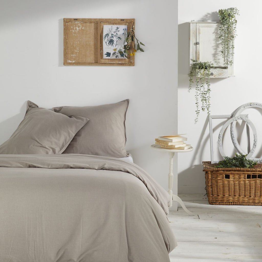 TODAY Parure de lit 2 personnes 240 x 260 cm Chambray dune Bérénice - Charme