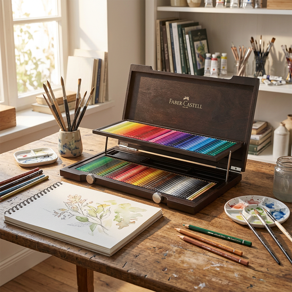 Faber-Castell Albrecht Dürer Crayons Aquarellables - Set de 120 Couleurs en Boîte en Bois