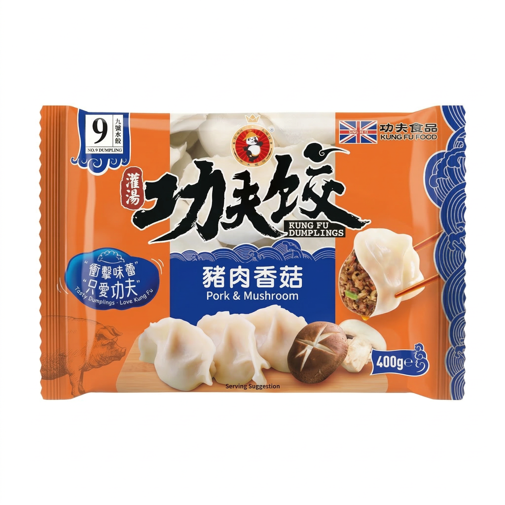 KUNG FU FOOD Raviolis au porc et champignons - 400 g