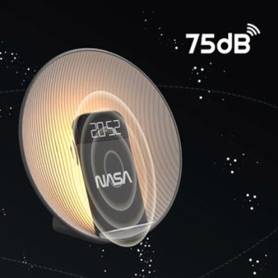 Enceinte bluetooth, réveil, lumière et chargeur smartphone à induction NASA