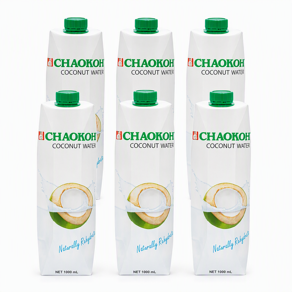 CHAOKOH Eau de coco 100 % naturelle - 1 L ( Lot de 6)