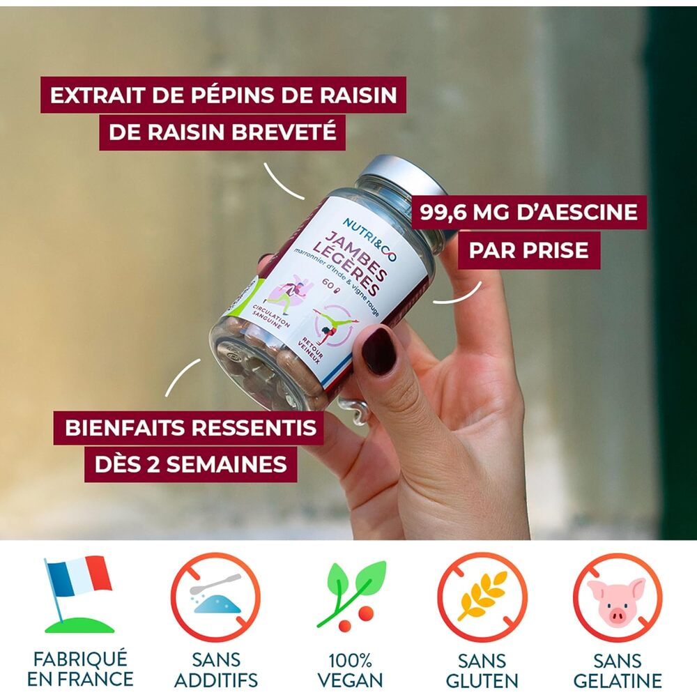 Nutri&Co Jambes Légères - 60 gélules